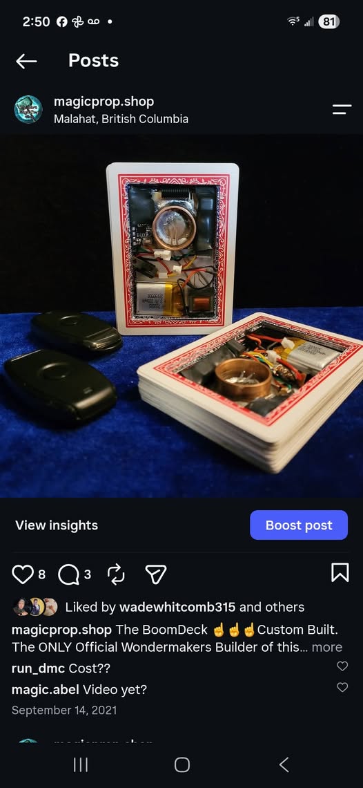 The original Arc Ignition BoomDeck — hand-built interior inside a real playing-card shell